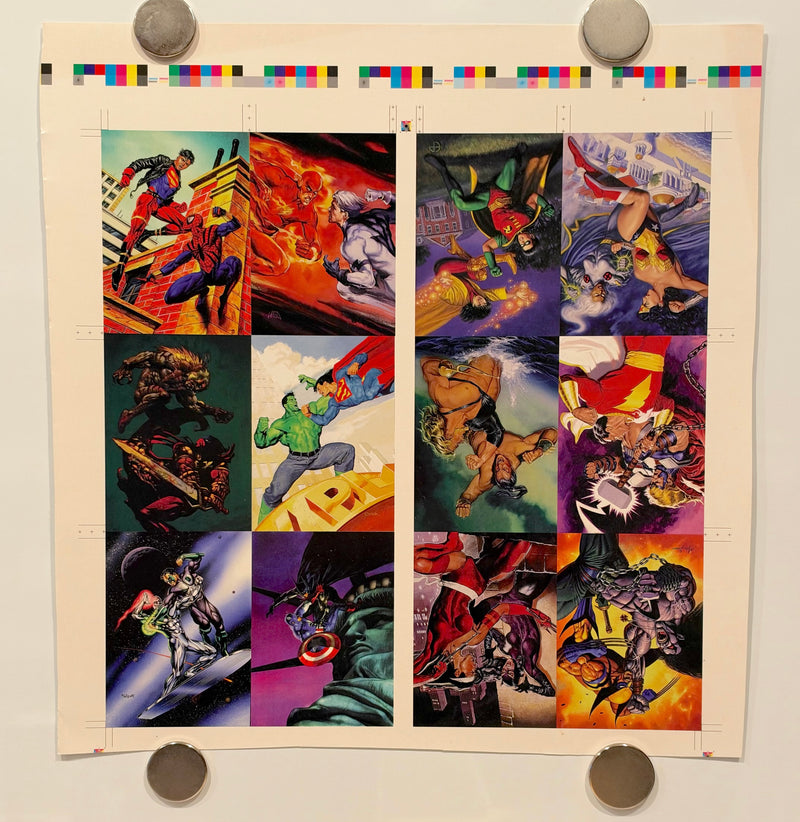 1995 DC Versus Marvel Holo F/X Chase Card Set Uncut Press Sheet of 12