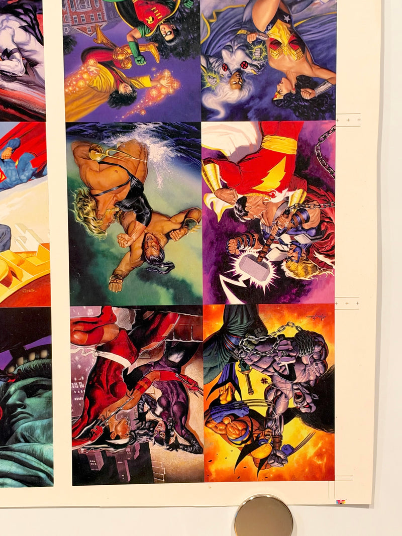 1995 DC Versus Marvel Holo F/X Chase Card Set Uncut Press Sheet of 12