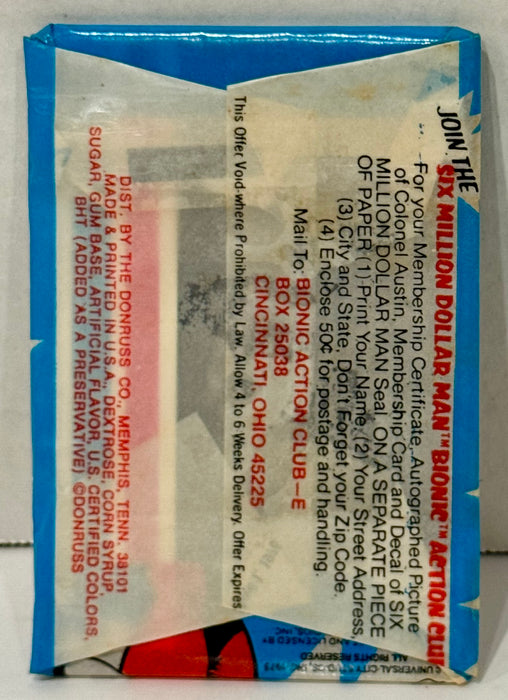 1975 Donruss Six Million Dollar Man Vintage Wax Trading Card Box Full 24 Packs - TvMovieCards.com