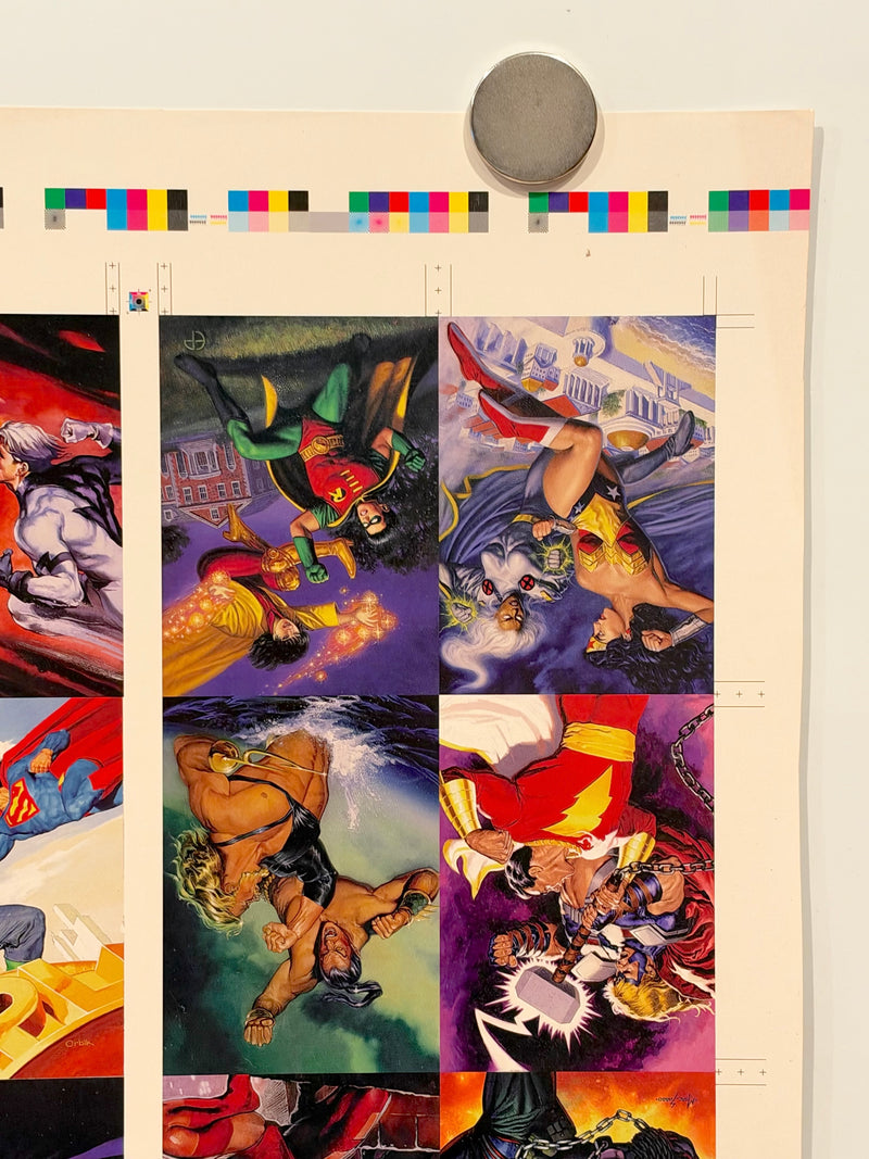 1995 DC Versus Marvel Holo F/X Chase Card Set Uncut Press Sheet of 12