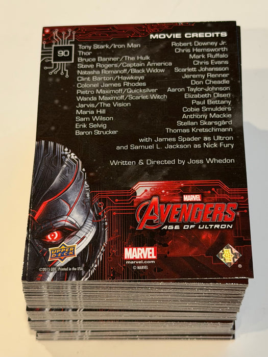 Marvel Avengers Age of Ultron Silver Parallel Base Card Set 90 Cards Upper Deck - TvMovieCards.com