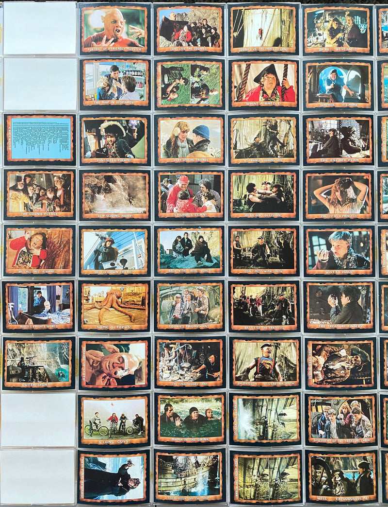 Goonies Movie Complete Vintage Trading Card Set of 86 Cards 1985 Topps   - TvMovieCards.com