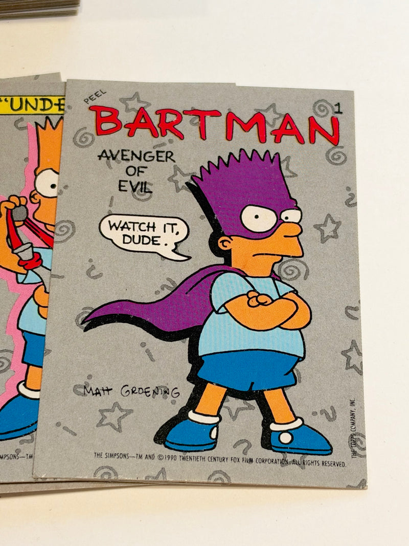1990 The Simpsons Vintage Trading Card Set 88 + 22 Stickers Bartman Rookie TV Show