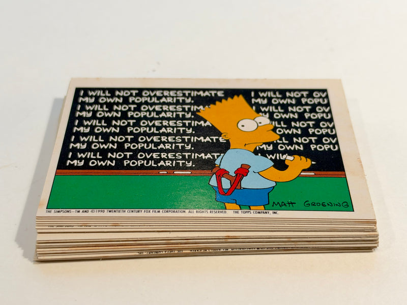 1990 The Simpsons Vintage Trading Card Set 88 + 22 Stickers Bartman Rookie TV Show