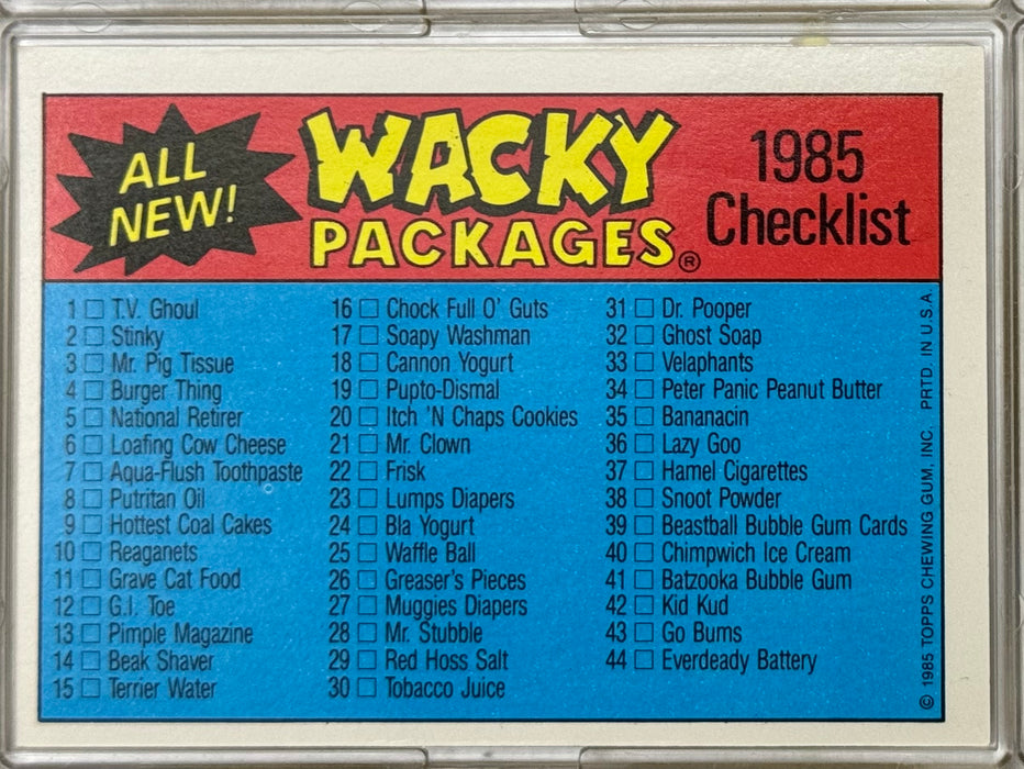 Wacky Packages 1985 Series 44/44 Complete Sticker Card Set EX/MN   - TvMovieCards.com