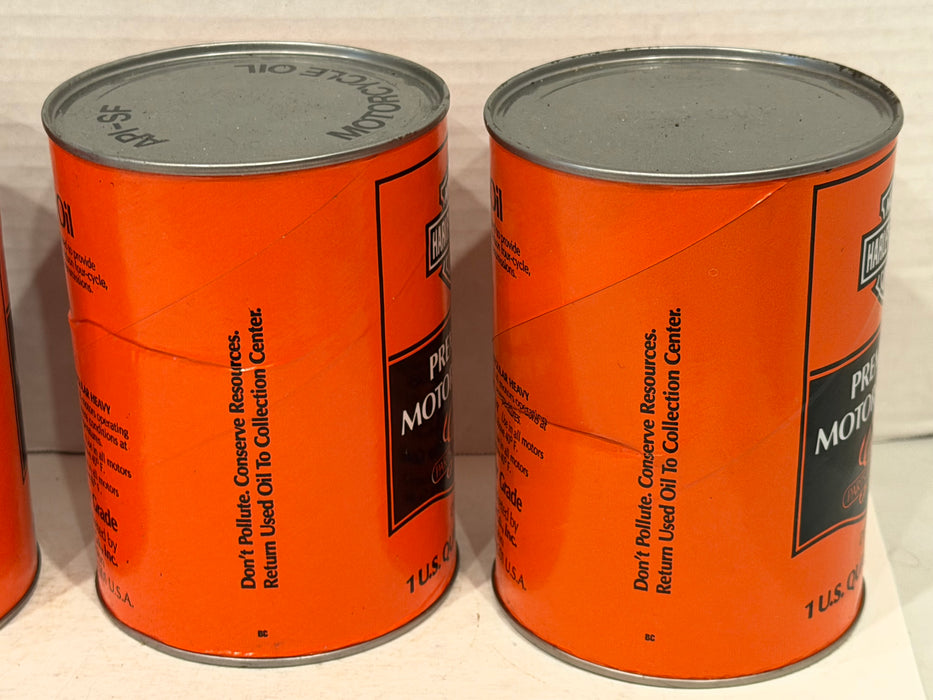 (4) Vintage Harley Davidson Premium II Motorcycle Oil Full 1 Quart Can API-SF