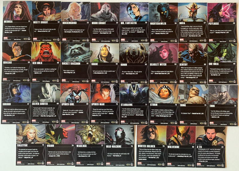 Marvel Greatest Heroes Silver Foil Lettered Parallel Chase Card Set 81  2012 Rittenhouse