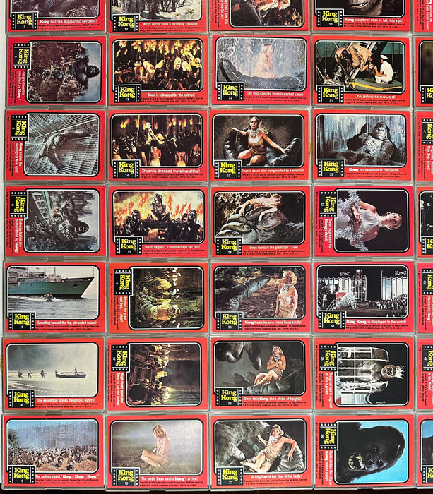 King Kong 1976 Topps Complete Vintage Trading Card Set 55 Cards + 11 Stickers (Copy)   - TvMovieCards.com