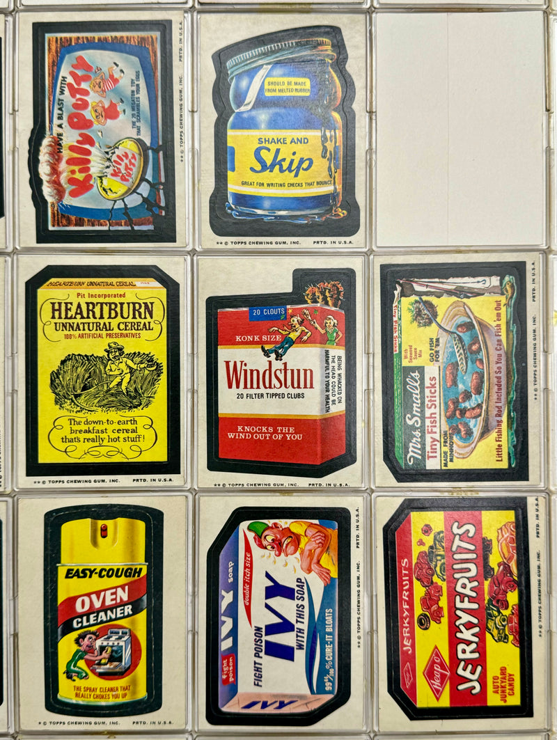 1974 Wacky Packages Stickers Series 9 Tan Back Card Set 29/29 & Puzzle Topps   - TvMovieCards.com