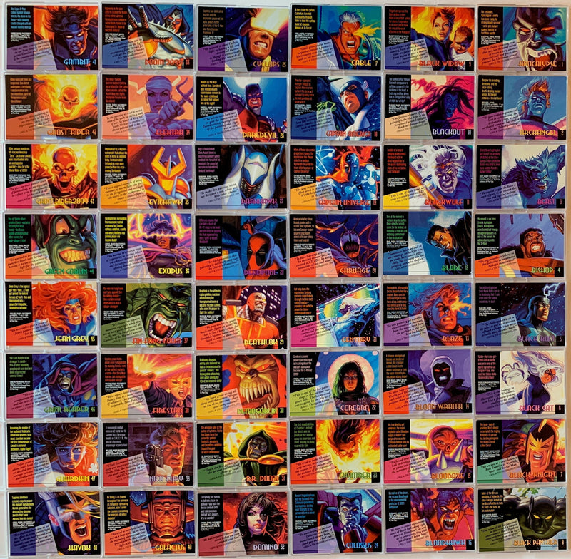 1994 Marvel Masterpieces 140 Base Card Set by Fleer   - TvMovieCards.com