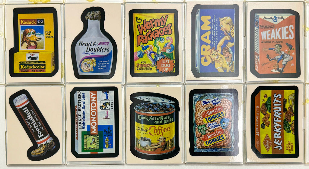 Wacky Packages ANS Series 6 What's in The Box?!! Stickers Set 10