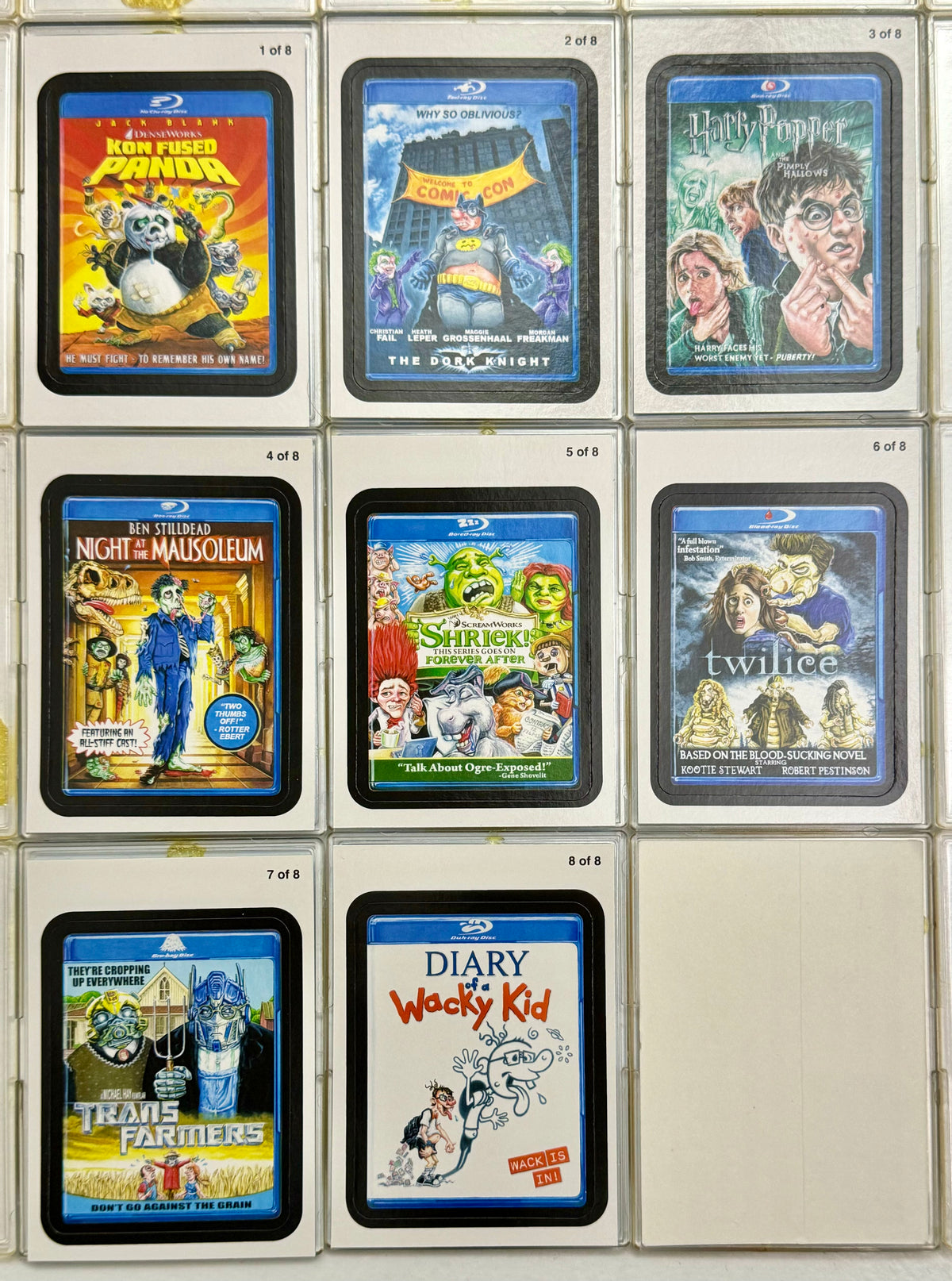 Wacky Packages ANS Series 8 Goes To The Movies Set 8/8 Topps 2011