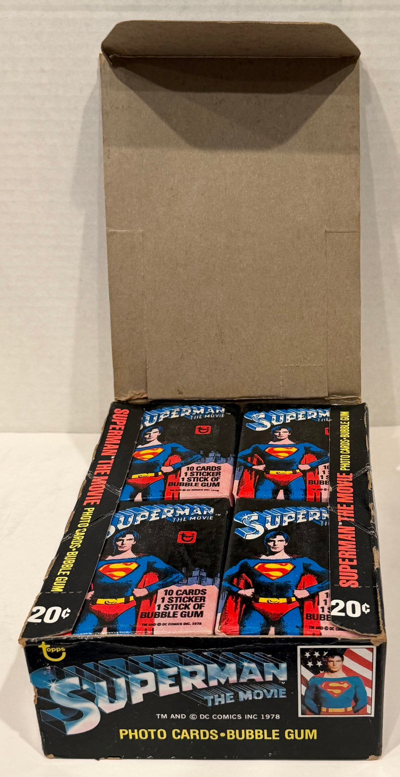 1978 Superman The Movie Vintage FULL 36 Pack Trading Card Box Topps - TvMovieCards.com