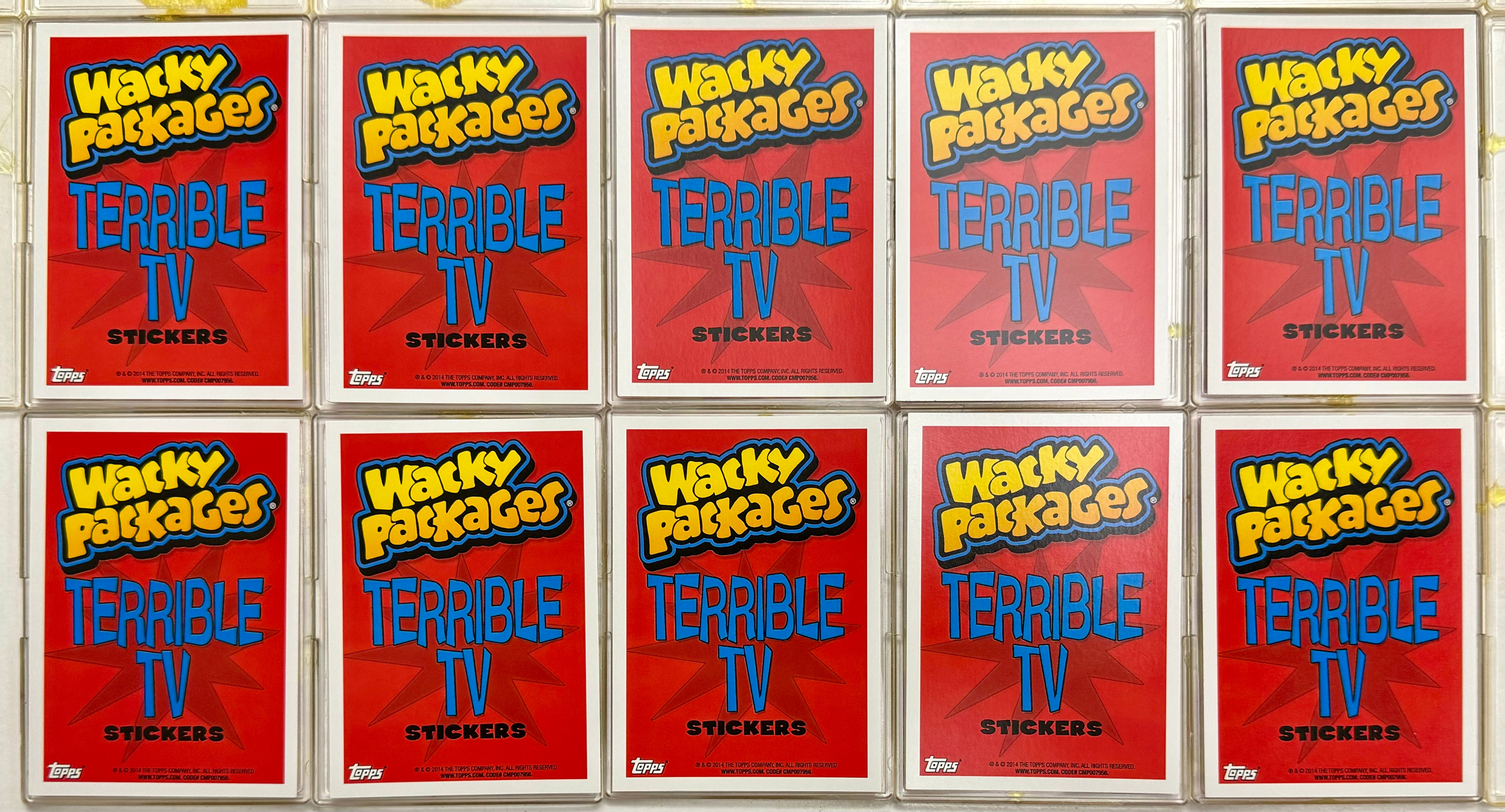 Wacky Packages 2014 Series Terrible TV Stickers Chase Set 10/10