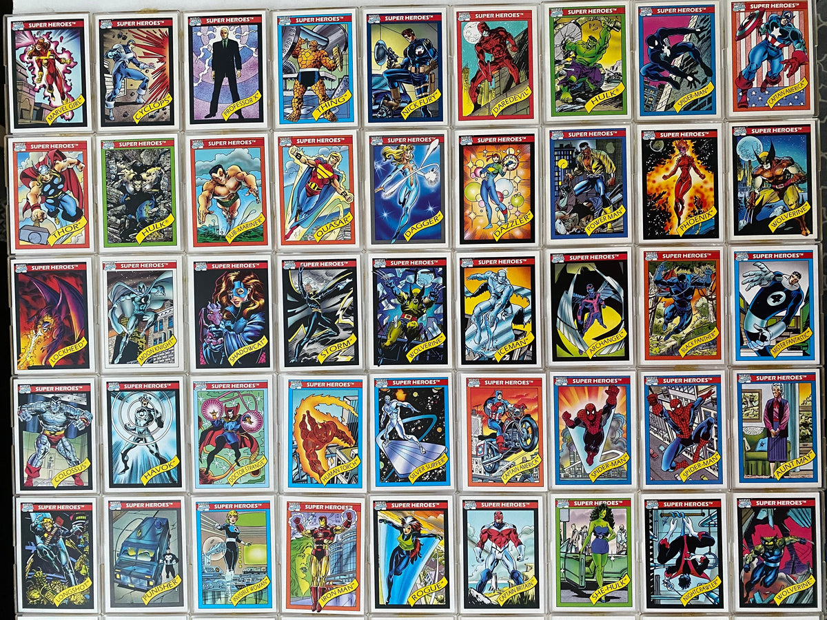 MARVEL 1990 Series 1 factory Comic Cards - Complete Set 1 - 162