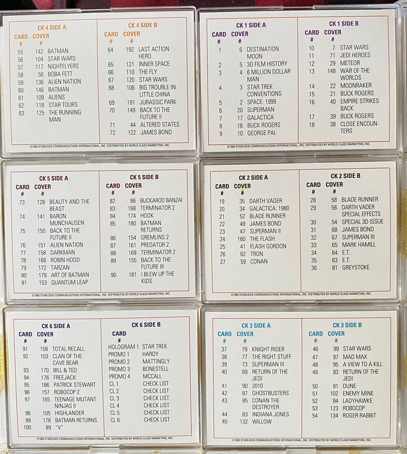 1993 Starlog Magazine Covers Complete Trading Card Set of 106 Cards   - TvMovieCards.com
