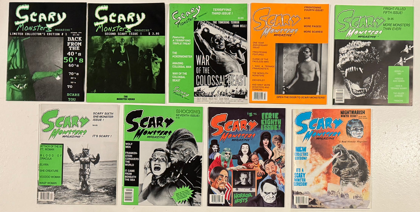Scary Monster Horror Magazine Collection Lot of 9 Issues #1 2 3 4 5 6 7 8 9 - TvMovieCards.com