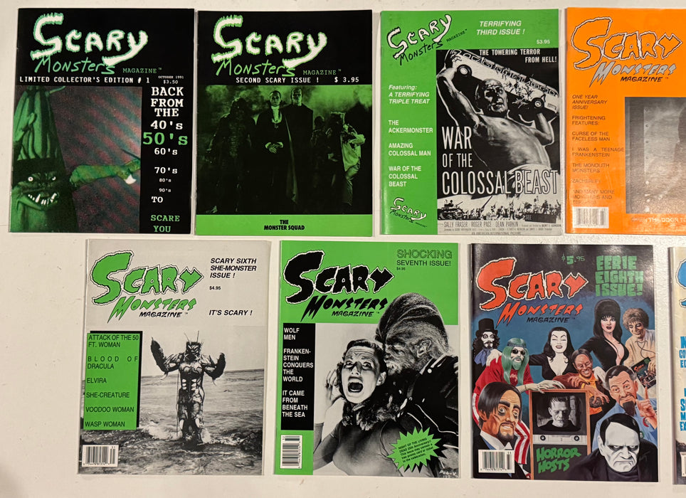 Scary Monster Horror Magazine Collection Lot of 9 Issues #1 2 3 4 5 6 7 8 9 - TvMovieCards.com