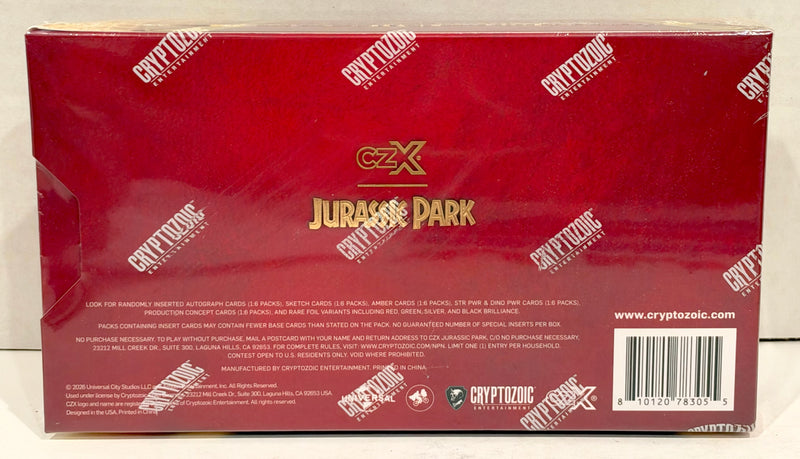 2026 Cryptozoic CZX Jurassic Park Factory Sealed Hobby Box 1 Autograph & Sketch - TvMovieCards.com