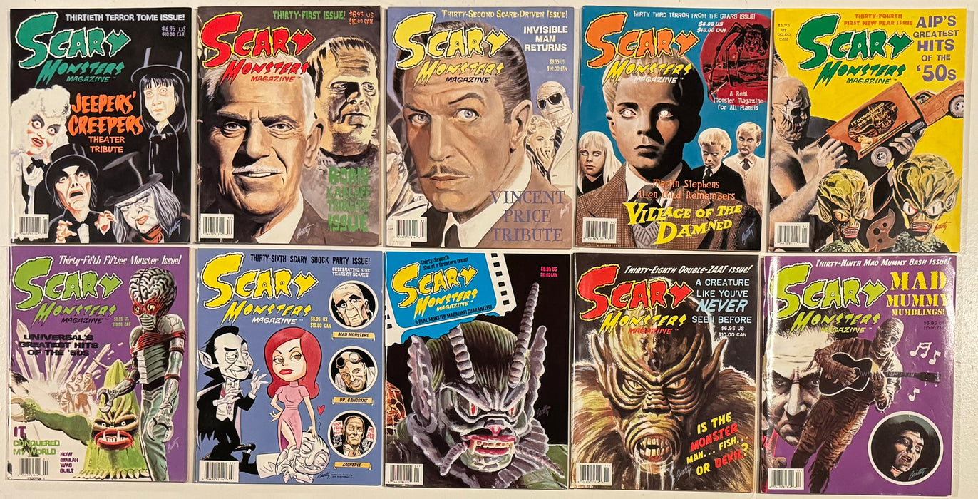Scary Monster Horror Magazine Collection Lot of 10 Issues #30 - #39 - TvMovieCards.com