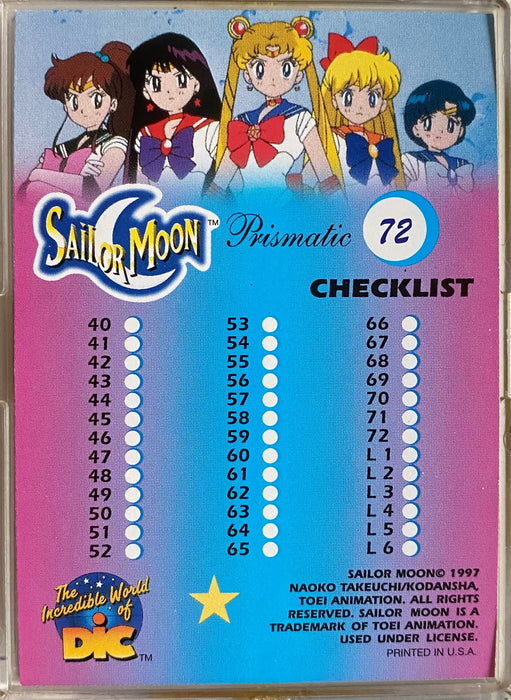 1997 Sailor Moon Prismatic Complete Trading Card Set of 72 Cards Dart   - TvMovieCards.com