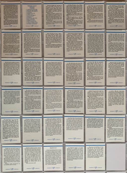 Terrorist Attack Vintage Card Set 35 Cards Piedmont 1987   - TvMovieCards.com