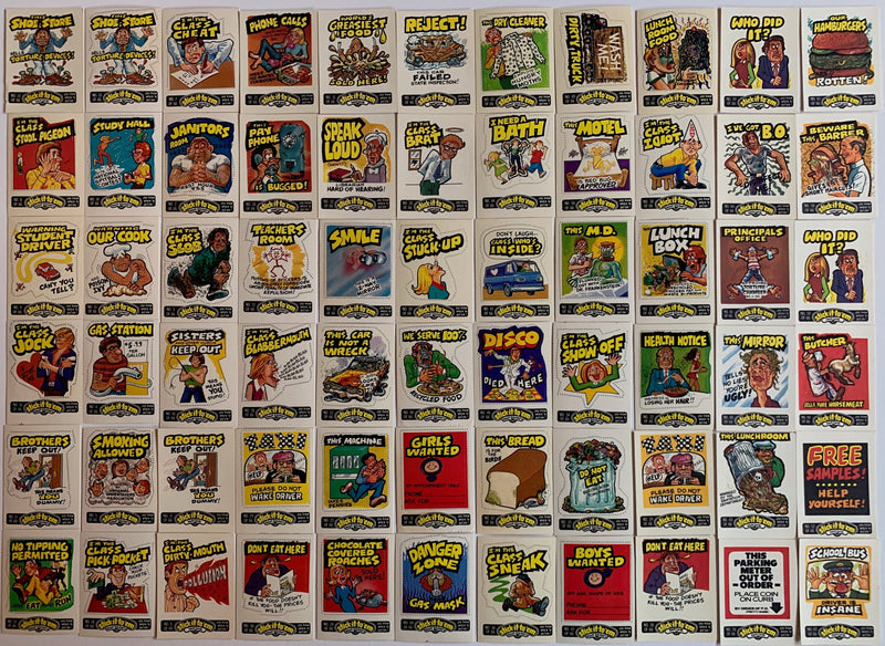 Stick-It-To'Em Stick It To Em Insult Vintage 66 Sticker Card Set Fleer 1976   - TvMovieCards.com