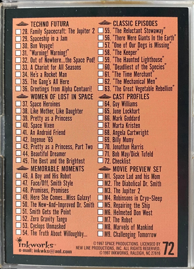 1997 Lost In Space Classic TV Series Complete Base Card Set 72 Cards Inkworks   - TvMovieCards.com