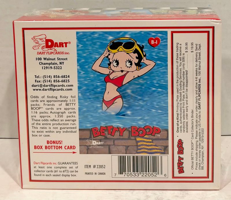 Betty Boop Cartoon Trading Card Box 24 Packs Dart Flipcards 2001 Factory Sealed