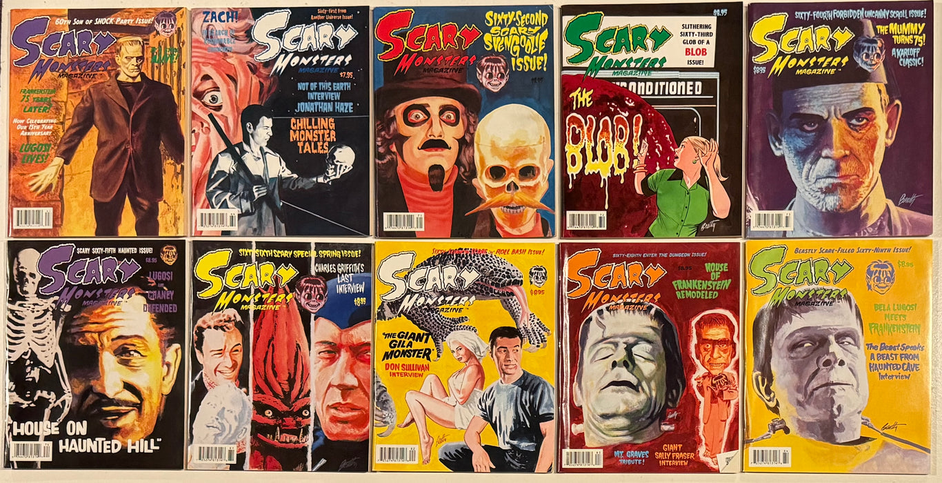 Scary Monster Horror Magazine Collection Lot of 10 Issues #60 - #69 - TvMovieCards.com