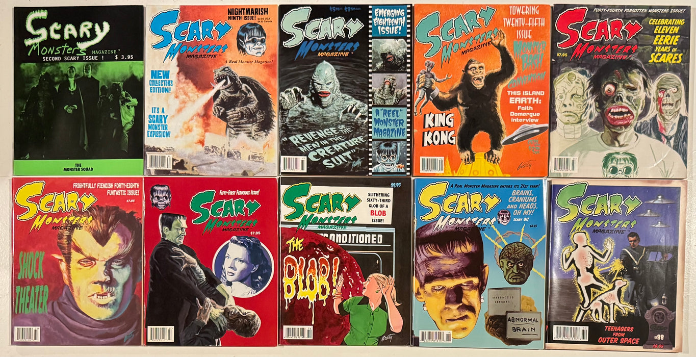Scary Monster Horror Magazine Collection Lot of 10 Issues Lot E - TvMovieCards.com
