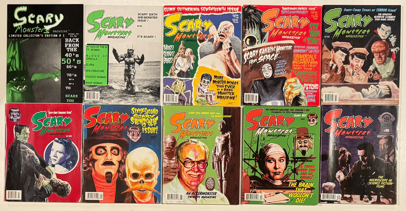 Scary Monster Horror Magazine Collection Lot of 10 Issues Lot F - TvMovieCards.com