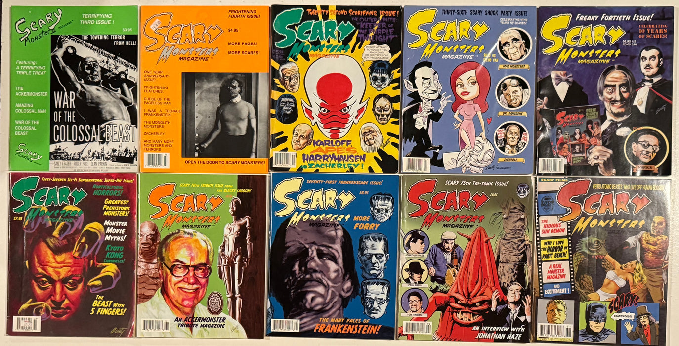 Scary Monster Horror Magazine Collection Lot of 10 Issues Lot H - TvMovieCards.com