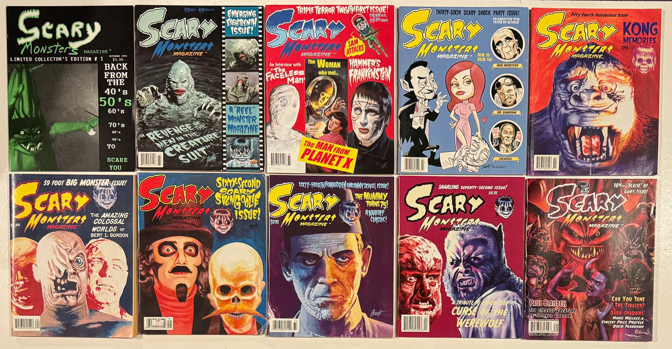 Scary Monster Horror Magazine Collection Lot of 10 Issues Lot K - TvMovieCards.com