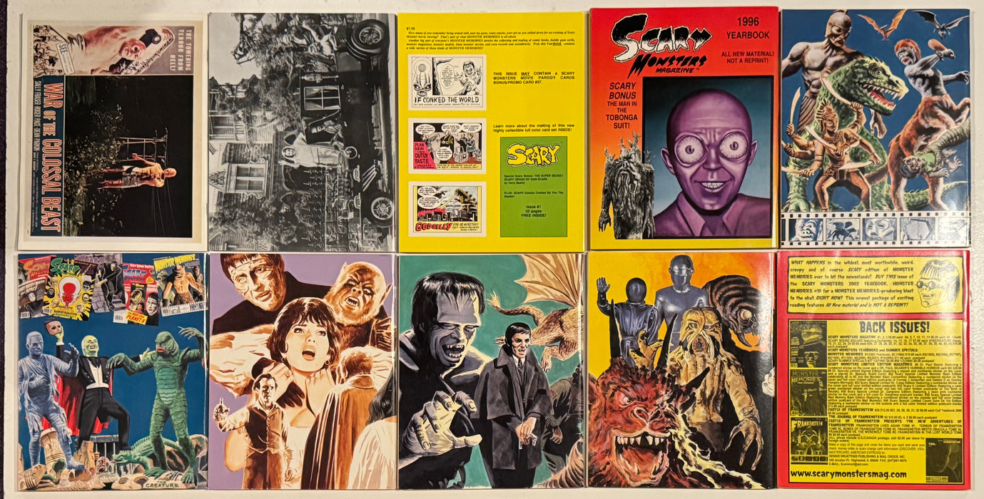 Scary Monster Memories Yearbook Horror Magazine Collection #1-#10 1993/2002 - TvMovieCards.com