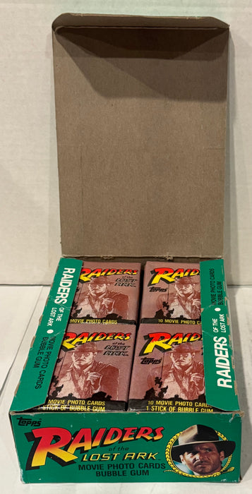 1981 Indiana Jones Raiders of the Lost Ark Vintage FULL 36 Pack Trading Card Box - TvMovieCards.com