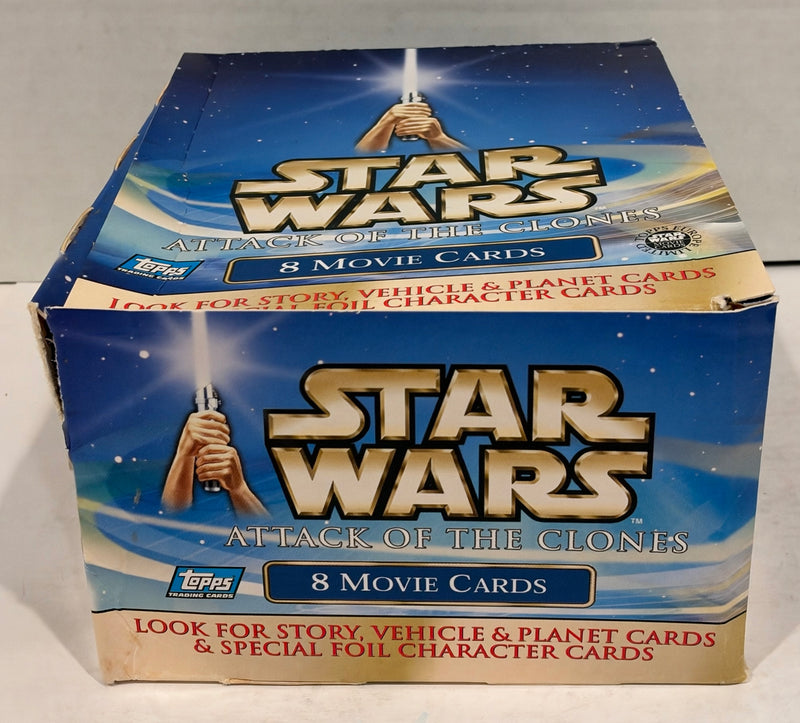2002 Topps Star Wars Attack of the Clones Trading Card Box 36 Packs Unsealed