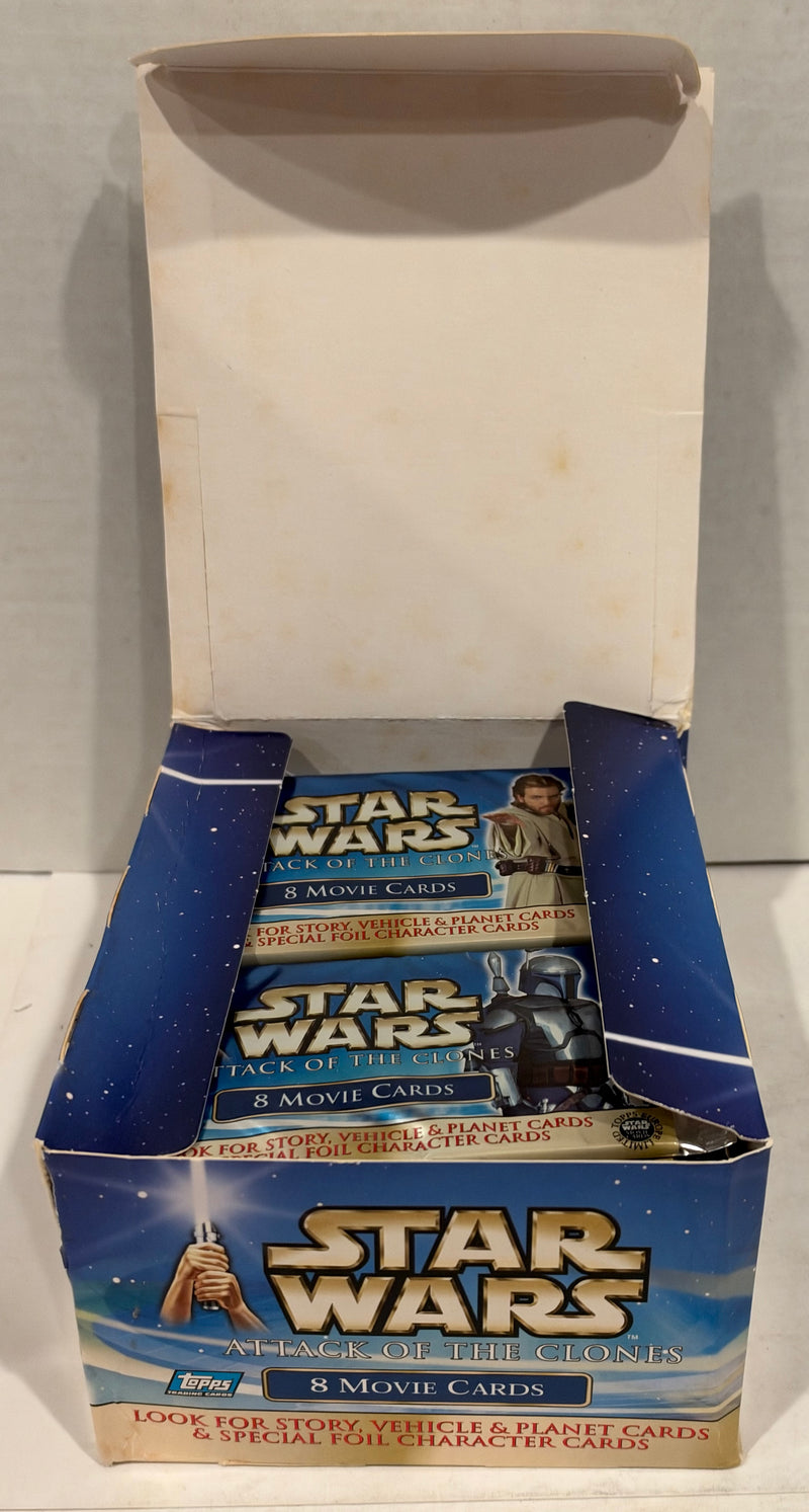 2002 Topps Star Wars Attack of the Clones Trading Card Box 36 Packs Unsealed