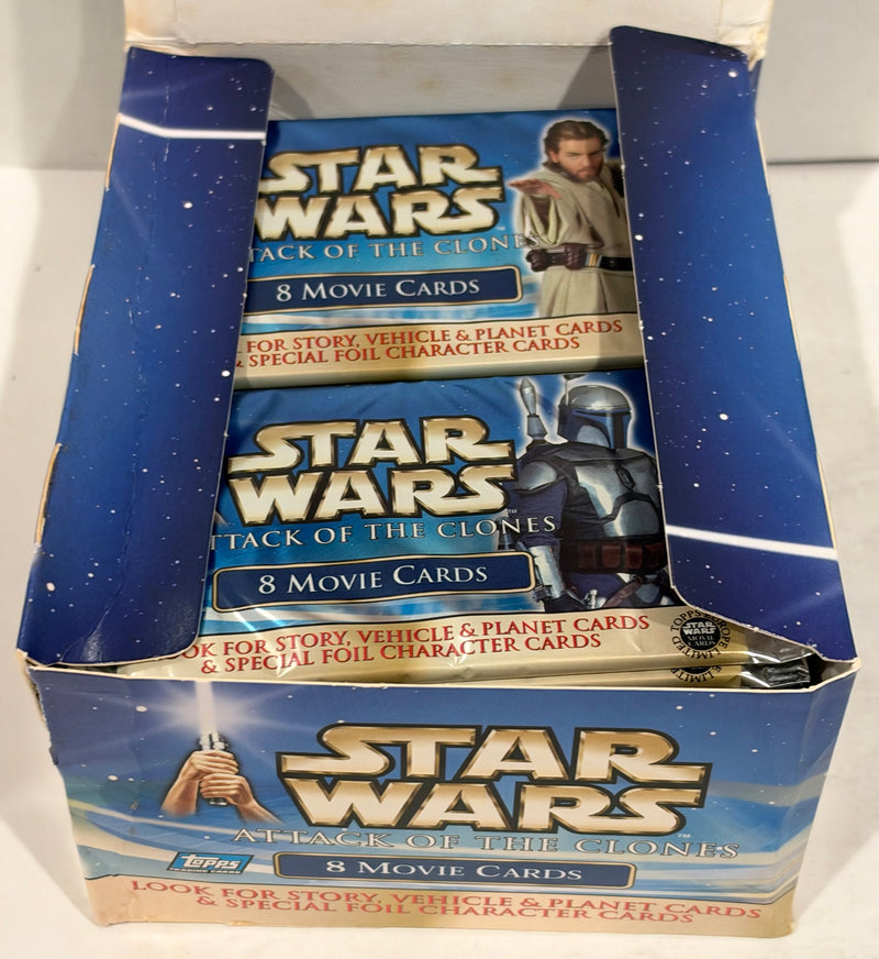 2002 Topps Star Wars Attack of the Clones Trading Card Box 36 Packs Unsealed
