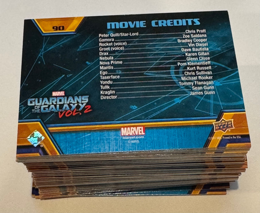 2017 Guardians of the Galaxy Vol 2 Complete Base Trading Card Set of 90 Upperdec - TvMovieCards.com
