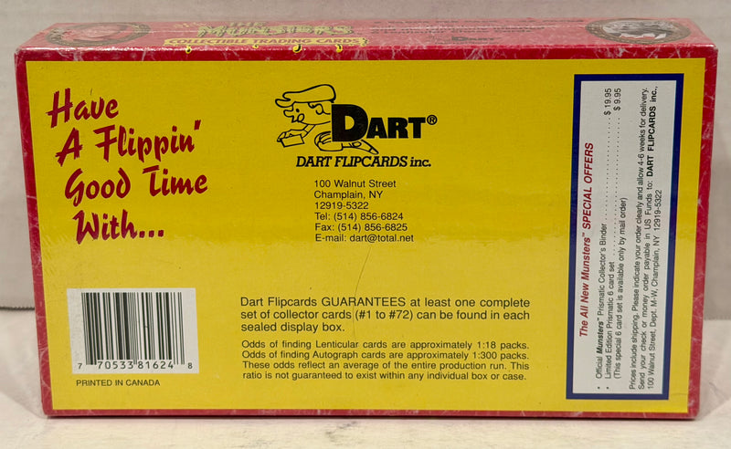 Munsters Series Two Trading Card Box 36 Packs Dart Flipcards 1997 - TvMovieCards.com