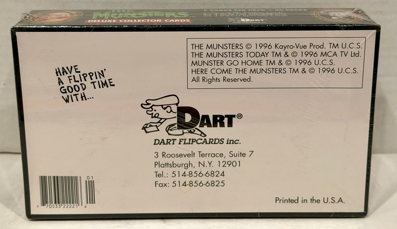 Munsters Deluxe Series One Trading Card Box 30 Packs Dart Flipcards 1996 - TvMovieCards.com