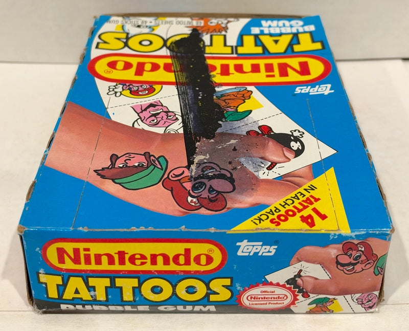 Nintendo Bubble Gum & Tattoos Vintage Closeout Card Box 48 Packs Topps 1989