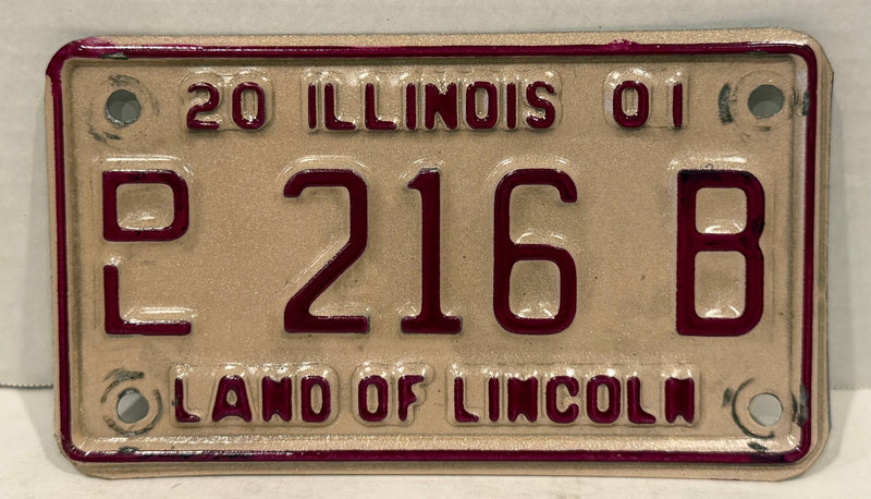 2001 Illinois Motorcycle Dealer Dealership License Plate DL 216B Harley Davidson - TvMovieCards.com