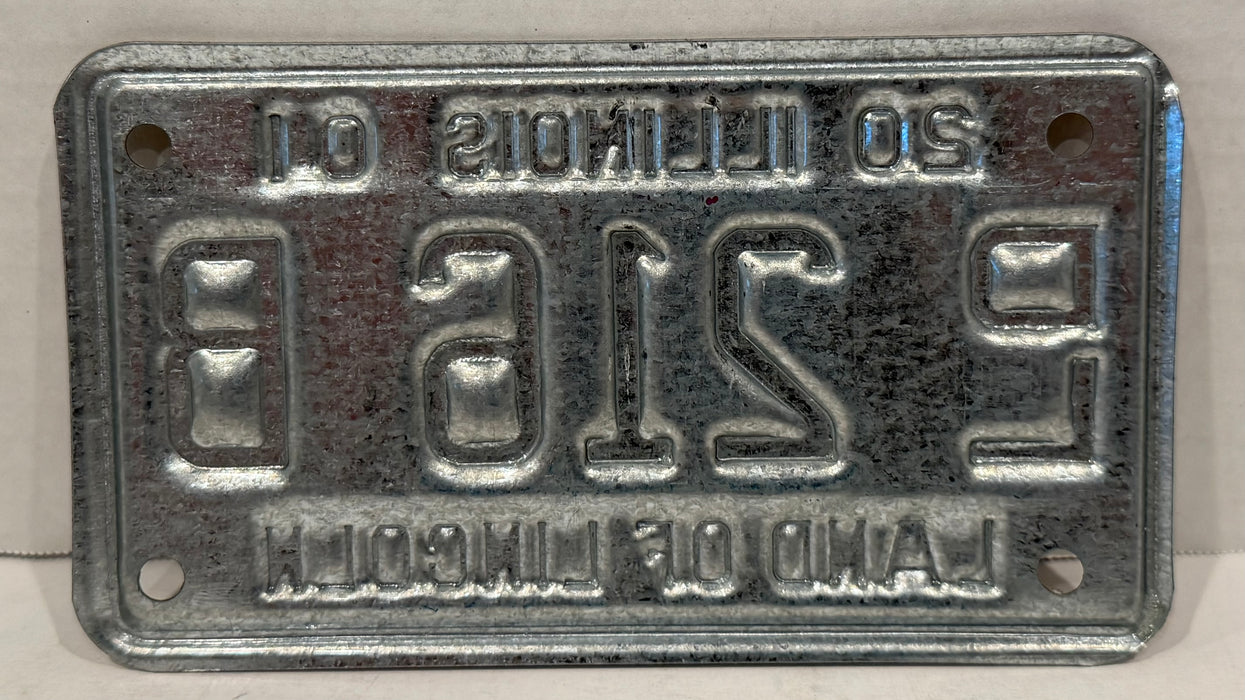 2001 Illinois Motorcycle Dealer Dealership License Plate DL 216B Harley Davidson