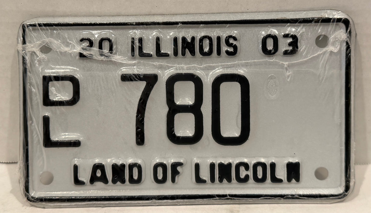 2003 Illinois Motorcycle Dealer Dealership License Plate DL 780 Harley Davidson