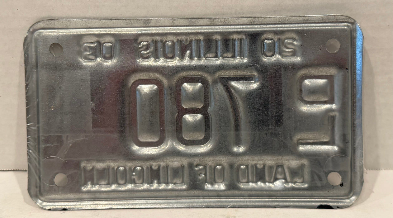 2003 Illinois Motorcycle Dealer Dealership License Plate DL 780 Harley Davidson