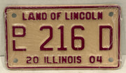 2004 Illinois Motorcycle Dealer Dealership License Plate DL 216D Harley Davidson - TvMovieCards.com