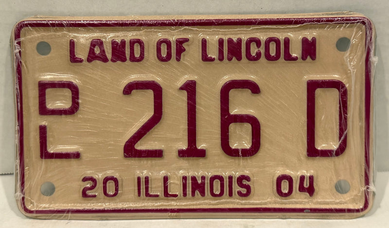 2004 Illinois Motorcycle Dealer Dealership License Plate DL 216D Harley Davidson - TvMovieCards.com