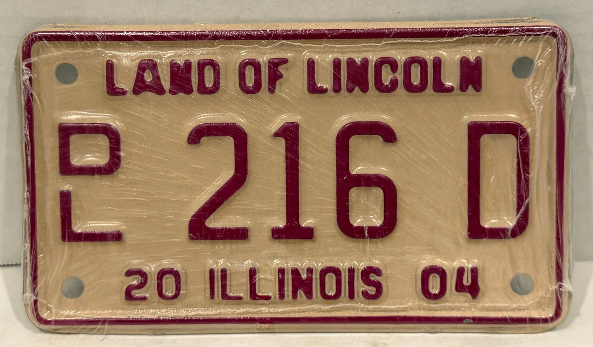 2004 Illinois Motorcycle Dealer Dealership License Plate DL 216D Harley Davidson